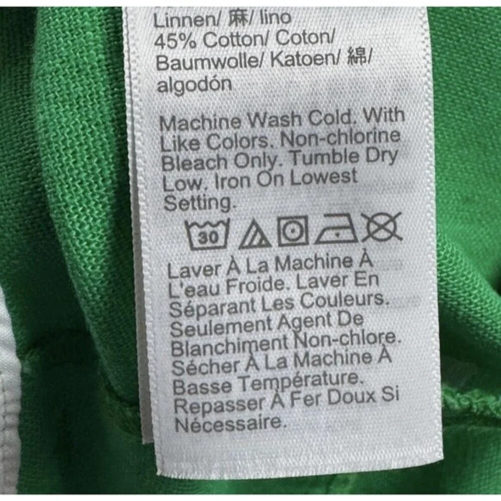J Crew Shorts Womens 8 Green‎ Scalloped Hem Linen Cotton Blend Summer SU21